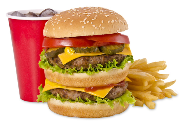 Burger, frites et cola
 - Photo, image