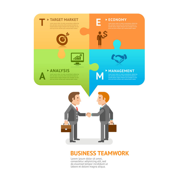 Business teamwork with speech bubble. Vector illustrations. - Vecteur, image