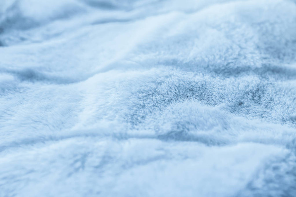 Luxury blue fur coat texture background, artificial fabric detai - Photo, image