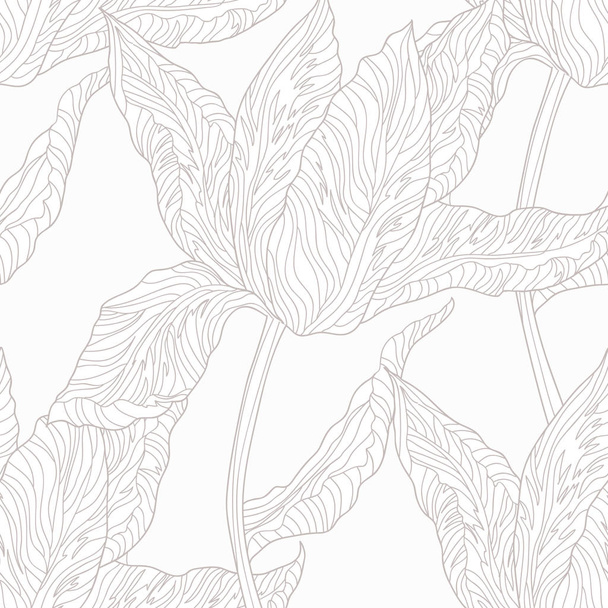 Seamless floral pattern, outline. - Foto, immagini