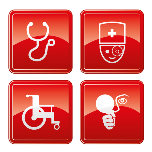 Medical red icons. - Вектор, зображення