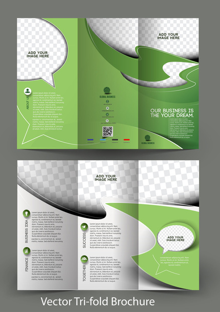 Tri-Fold Corporate Business winkel Mock up & brochureontwerp - Vector, afbeelding