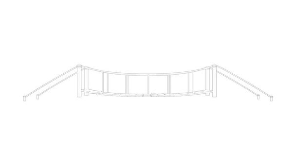 3d απόδοση γέφυρας απομονωμένης σε λευκό φόντο - Φωτογραφία, εικόνα