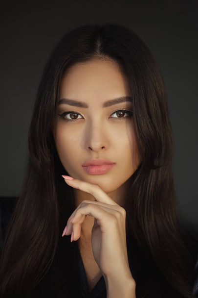 Asian Woman Beauty Face Closeup Portrait - Foto, imagen