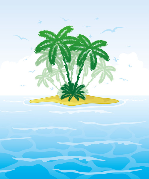 Île tropicale dans l'océan
. - Vecteur, image