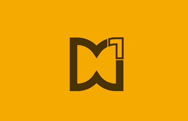 yellow brown line alphabet letter h for company logo icon - Vecteur, image