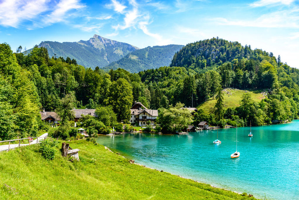 Wolfgangsee lake by in St Gilgen. Salzkammergut, Salzburg, Austr - Photo, Image