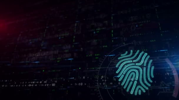 Fingerprints shape lower thirds. Seamless and loopable digital background with space for contents. Abstract futuristic concept of personal identification technology and biometric security system. - Footage, Video