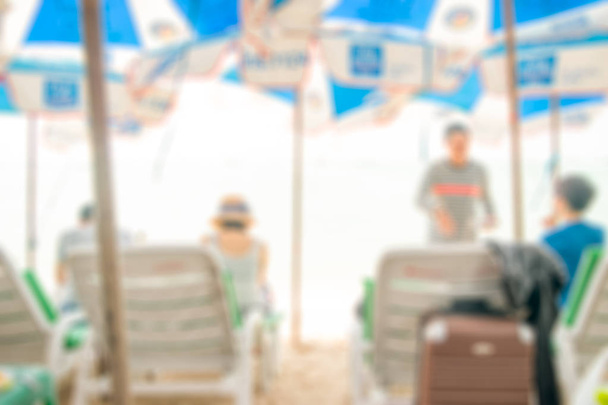 Pattaya plaj, Tayland yaz aylarında güzel bir tatil dinlenme koltuğu bulanık arka plan - Fotoğraf, Görsel