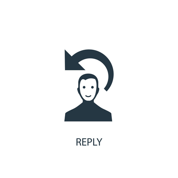 reply icon. Simple element illustration. reply concept symbol design. Can be used for web - Vector, Image