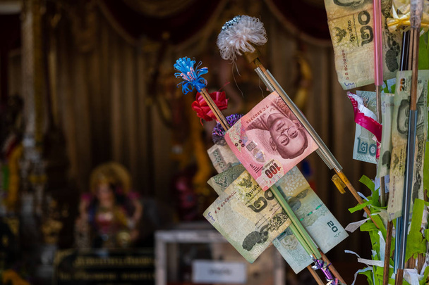 The background of Thai Baht notes decorated on the money tree fo - Photo, Image