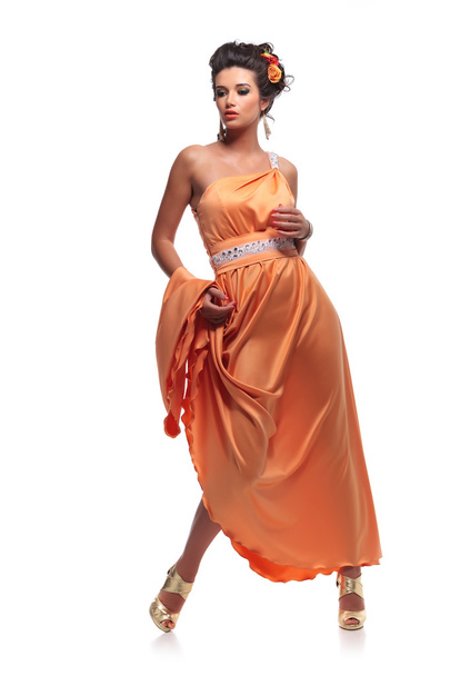 young woman in a beautiful elegant dress - Zdjęcie, obraz