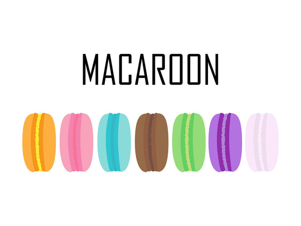 Set of colorful Macaroons isolated on white background - Vector, Image