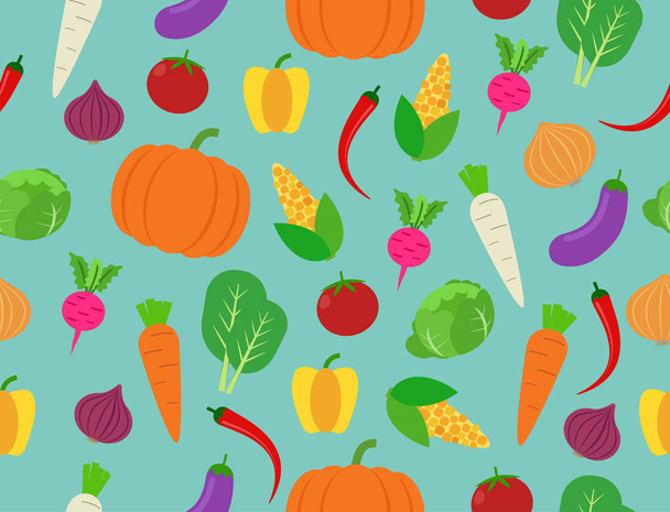 Modèle sans couture de légumes frais sur fond - Illustration vectorielle
 - Vecteur, image