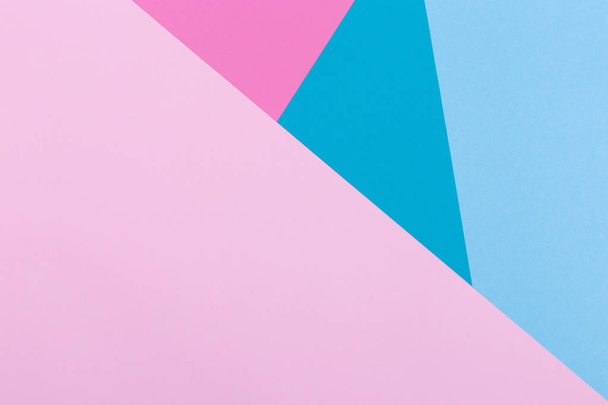 Paper pink, blue, pastel empty background, geometrically located. Color blank for presentations, copy space. - Valokuva, kuva