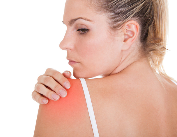 Woman having shoulder pain - Fotó, kép