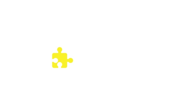 Incompatibele puzzelstukjes icoon animatie. Platte kleur. - Video