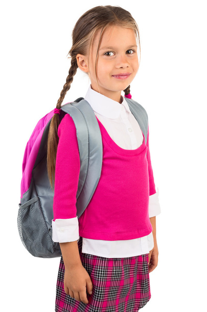 Little Girl In School Uniform - Fotoğraf, Görsel