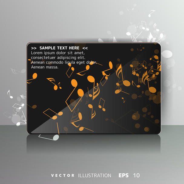 Card with music notes - Vector, Image