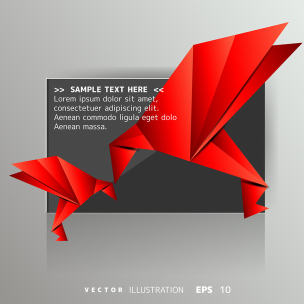 Origami Papiervogel - Vektor, Bild