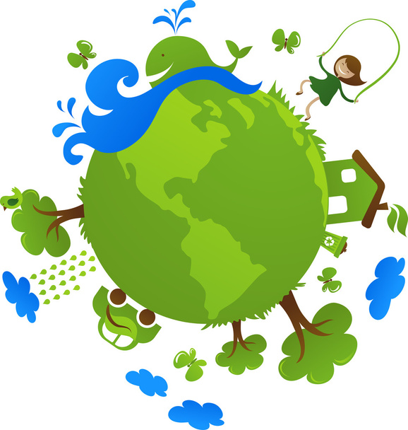 зеленая планета - Вектор,изображение