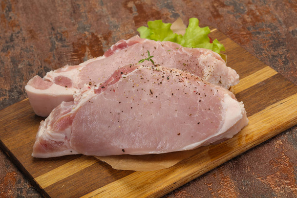 Raw pork meat steak for grill - Photo, Image