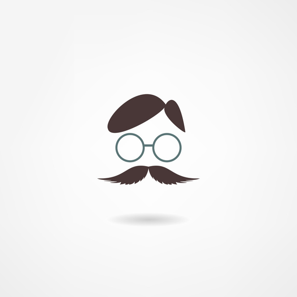 Man mustache icon - Vektor, Bild