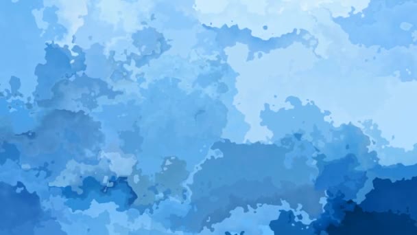 abstract animated twinkling stained background seamless loop video - watercolor splotch effect - color light sky blue - Footage, Video
