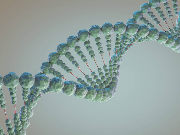 DNA-keten. Abstracte wetenschappelijke achtergrond. 3D-rendering - Foto, afbeelding