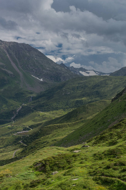 Wonderful exploration tour through the mountains of Switzerland. - Furka Pass/Switzerland - Фото, изображение