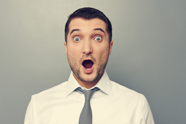 confused businessman wit open mouth - Photo, Image