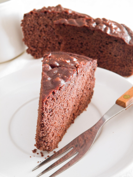 Chocolate Cake Slices at Breakfast. - Photo, Image