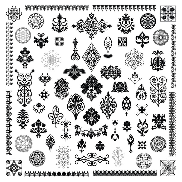 Different style ornament set - Vector, Image