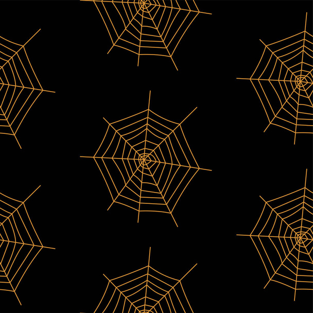 Web seamless vector pattern on white black orange background. Halloween texture. - Vektor, obrázek