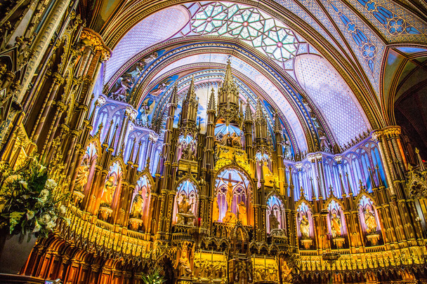 Kanada'da Montreal'deki Notre Dame Katedrali - Fotoğraf, Görsel
