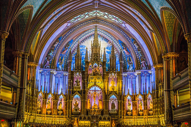 Katedra Notre Dame w Montrealu w Kanadzie - Zdjęcie, obraz