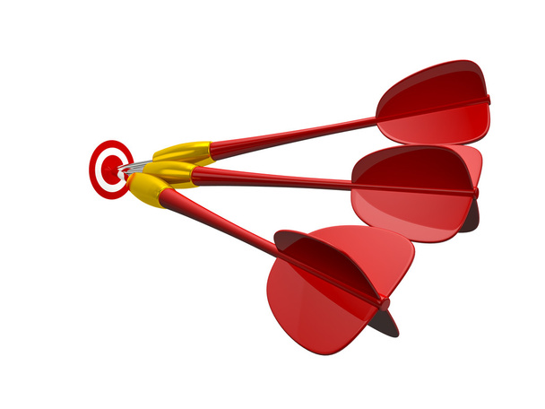 Group of Red Dart Arrows with Target - Fotó, kép