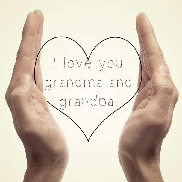 おじいちゃんとおばあちゃんにあなたを愛してください。 - 写真・画像