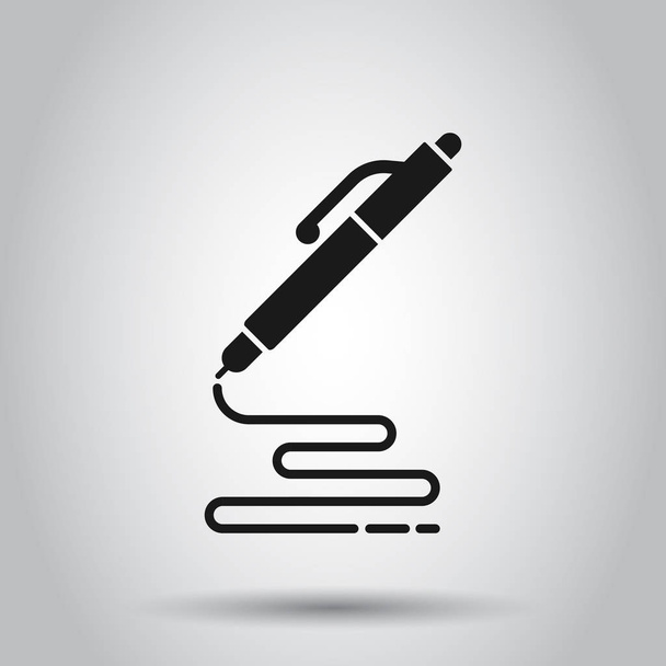 Εικονίδιο πένας σε επίπεδη στυλ. Απεικόνιση διανυσματικού φορέα στο απομονωμένο - Διάνυσμα, εικόνα