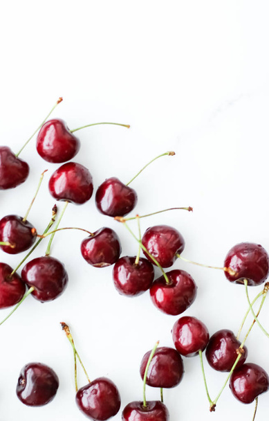 Fresh sweet cherries, juicy cherry berries fruit dessert as heal - Photo, image