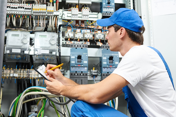 Electrician worker inspecting - Fotó, kép