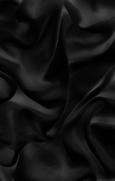 Luxury black soft silk flatlay background texture, holiday glamo - Photo, Image