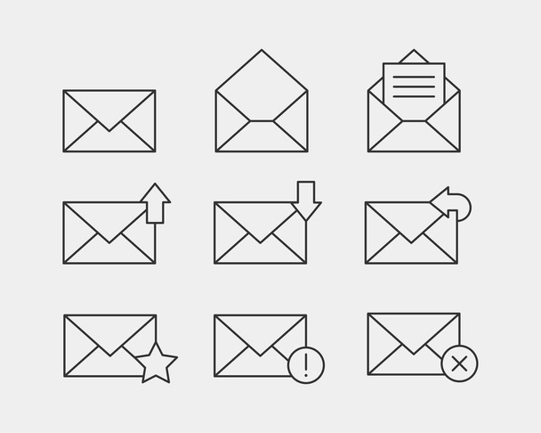 Set envelop icons letter. Envelope icon vector template. Mail sy - Vector, Image