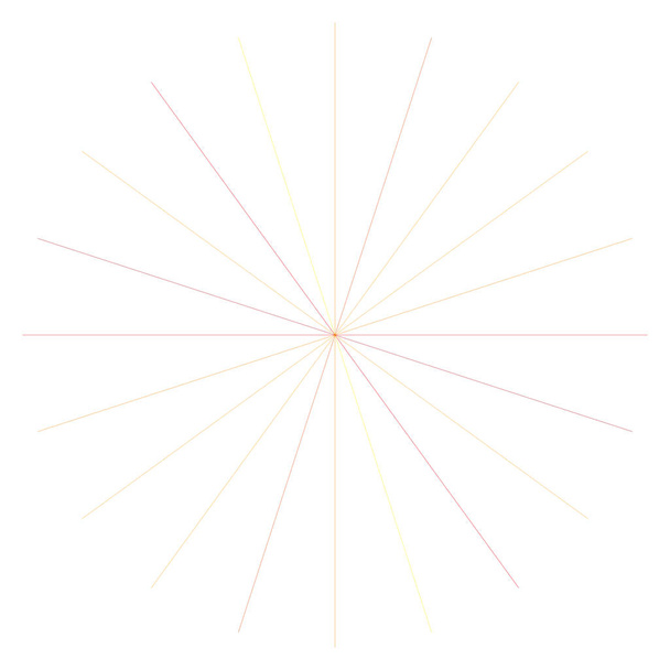 Orange, yellow radial, radiating lines. Rays, beams. Starburst,  - Vector, Image
