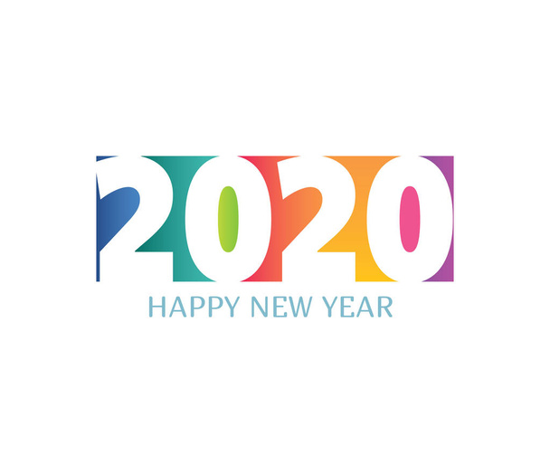 Feliz nuevo año 2020 - lindo cartel plantilla arte. Feliz año nuevo - por invitación
. - Vector, Imagen