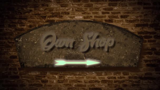 Wall Sign to Own Shop - Footage, Video