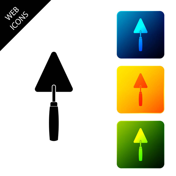 Icona spatola isolata. Set icone colorate pulsanti quadrati. Illustrazione vettoriale
 - Vettoriali, immagini