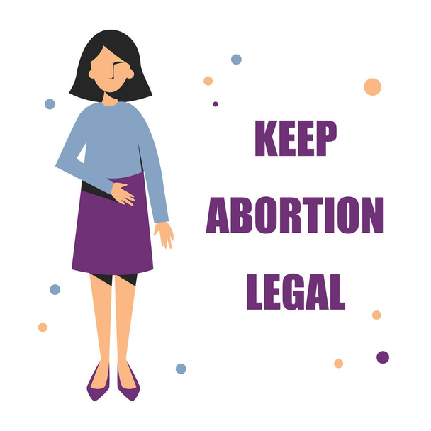 My body my choice, keep the abrotion legal. - Vector, Image