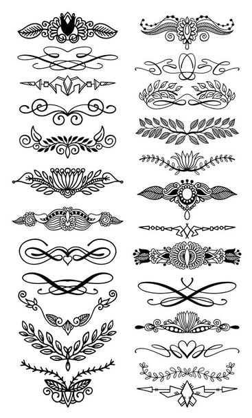 doodle hand drawing floral page divider - Vector, Image