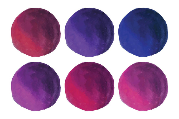 Watercolor Round Wine Color Circles Collection - Vector, Image